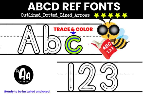 Abcd Ref Outlined Dotted Arrows Lined: A Font for Branding and Learning